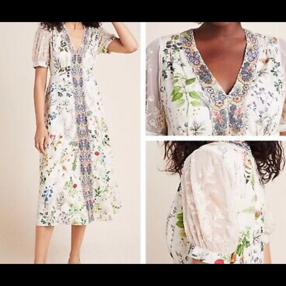 NWT Anthro Geisha Designs Donna Embroider Dress